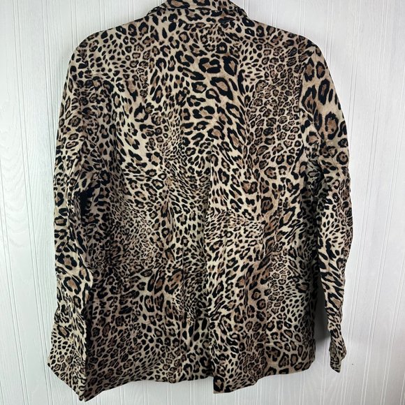 Elliott Lauren Leopard Print zip up Jacket Size 12 - Picture 7 of 8